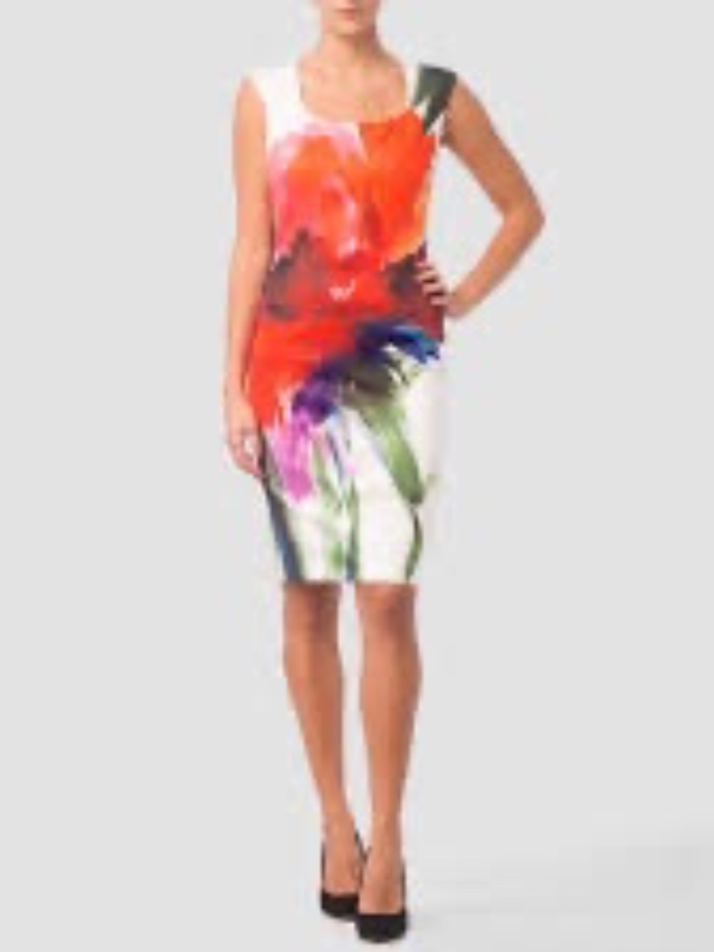 Joseph Ribkoff Floral Shift Dress size 16 GUC - Picture 2 of 11